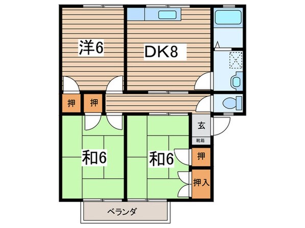 コ－ポキャッスルの物件間取画像